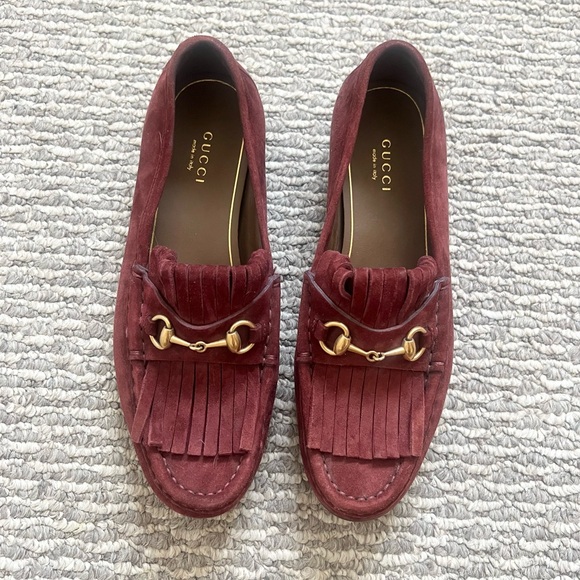 Gucci Loafer suede gold hardware with fringe 36 - Picture 1 of 5